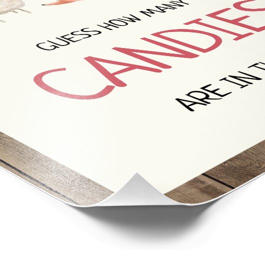 ファーム素朴キャンディ赤ちゃんシャワー記号の数を推測 フォトプリント            (角)