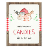 ファーム素朴キャンディ赤ちゃんシャワー記号の数を推測 フォトプリント            (正面)