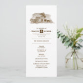 ファーム素朴クラフト紙結婚式 プログラム (スタンド正面)