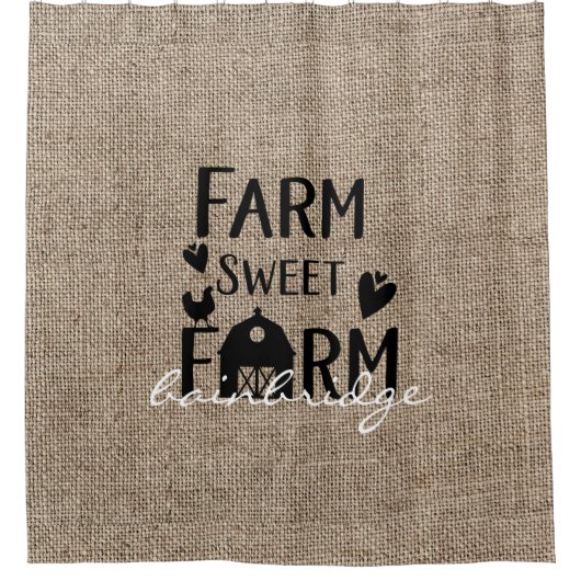 ファーム素朴スウィートファームハウスパーソナライズされた シャワーカーテン (正面)