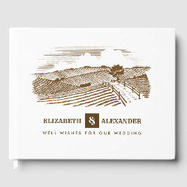 ファーム素朴スケッチ結婚ズゲストブック ゲストブック