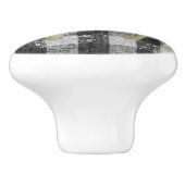 ファーム素朴ハウスウッシュブラックnホワイトギンガムチェック セラミックノブ (側面)