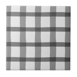 ファーム素朴ハウスグレーアンドホワイトバッファローチェック タイル