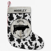ファーム素朴ハウスコウヒドウッド名前をカスタムする スモールクリスマスストッキング (正面)