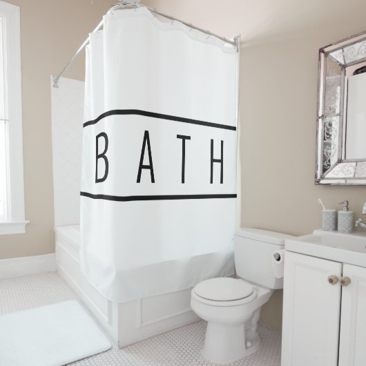 ファーム素朴ハウスシックホワイトブラック シャワーカーテン (インサイチュ)