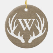 ファーム素朴ハウスディア〔雄ジカの〕枝角ファミリー名 セラミックオーナメント (裏面)
