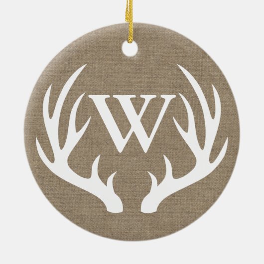 ファーム素朴ハウスディア〔雄ジカの〕枝角ファミリー名 セラミックオーナメント (裏面)