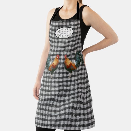 ファーム素朴ハウスルスターブラックnホワイトキッチン エプロン (インサイチュ)