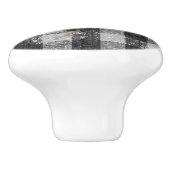 ファーム素朴ハウスルスター白黒ギンガムチェック セラミックノブ (側面)