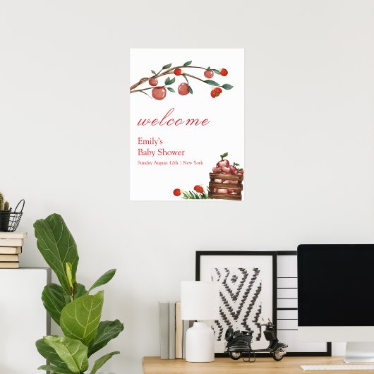 ファーム素朴ラディバグアップルガールベビーシャワーウェルカム ポスター (ホームオフィス)