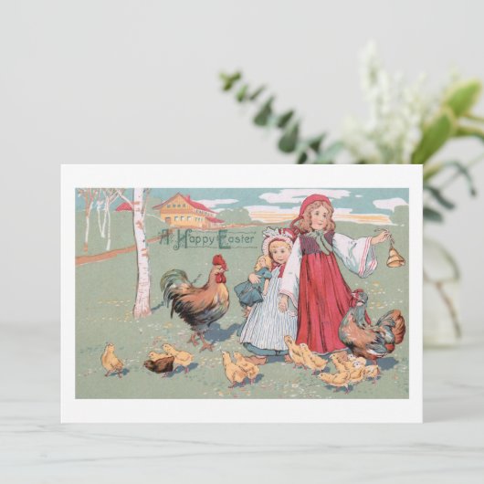 ファーム素朴ヴィンテージハッピーイースター シーズンカード (スタンド正面)