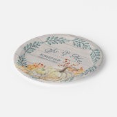 ファーム素朴紅葉ズ結婚ウォーター・カラー・カボチャ ペーパープレート (アングル)