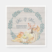 ファーム素朴紅葉nカボチャブライダルシャワー スタンダードランチョンナプキン (正面)