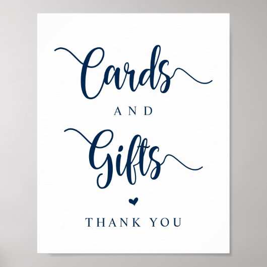 ファーム素朴、ネイビーブルー、ウェディングカード、ギフト ポスター (正面)