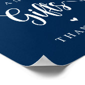 ファーム素朴、ネイビーブルー、ウェディングカード、ギフト ポスター (角)