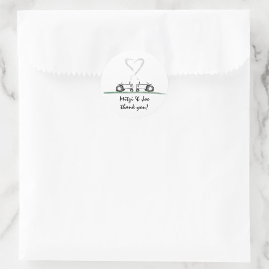 ファーム結婚の感謝していユステッカー ラウンドシール (バッグ)