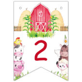 ファーム誕生日のプレイドパーソナライズされた写真 バンティングフラッグ (第1の旗)