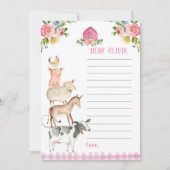 ファーム誕生日ガール納屋周囲の庭タイムカプセルカード カード (正面)