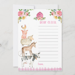 ファーム誕生日ガール納屋周囲の庭タイムカプセルカード カード