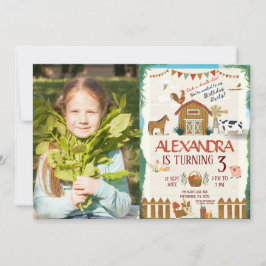 ファーム誕生日キッズ納屋周囲の庭写真 招待状