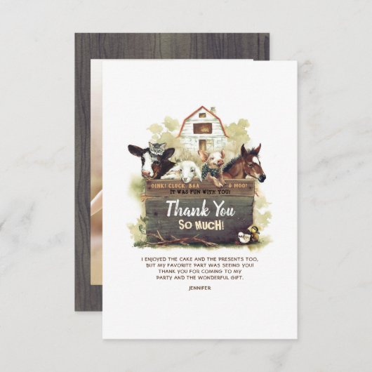 ファーム誕生日サンキューフォト サンキューカード (正面/裏面)