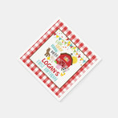 ファーム誕生日ナプキンホワイト スタンダードカクテルナプキン (角)