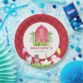 ファーム誕生日パーソナライズされたプレイド ペーパープレート (パーティー)