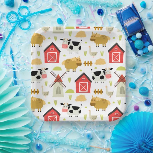 ファーム誕生日ベビーシャワー ペーパープレート (パーティー)