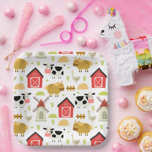 ファーム誕生日ベビーシャワー ペーパープレート (パーティー)