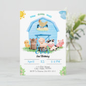 ファーム誕生日ボーイ招待状 招待状 (スタンド正面)