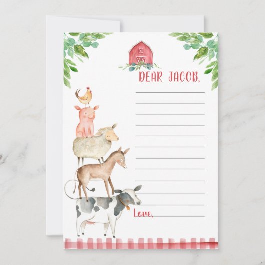 ファーム誕生日ボーイ納屋周囲の庭タイムカプセルカード  カード (正面)