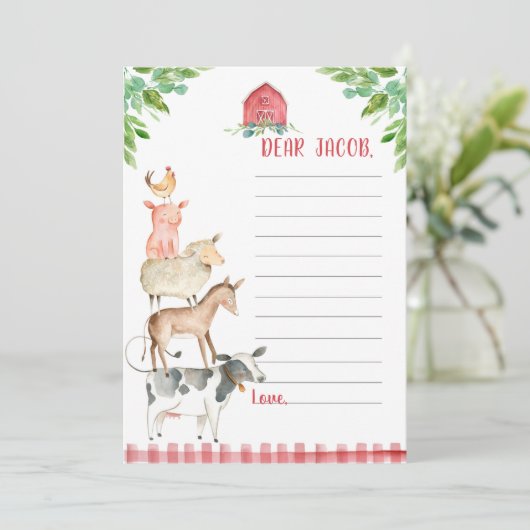 ファーム誕生日ボーイ納屋周囲の庭タイムカプセルカード  カード (スタンド正面)