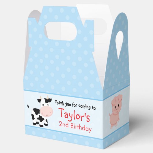 ファーム誕生日専用ボックス（切妻ボックス） – 青 フェイバーボックス (オープン)