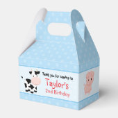 ファーム誕生日専用ボックス（切妻ボックス） – 青 フェイバーボックス (正面サイド)