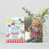 ファーム誕生日招待状オールドマクドナルドファームパーティー 招待状 (スタンド正面)