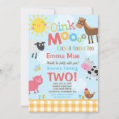 ファーム誕生日招待状オールドマクドナルドファームパーティー 招待状 (正面)