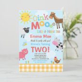 ファーム誕生日招待状オールドマクドナルドファームパーティー 招待状 (スタンド正面)