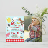 ファーム誕生日招待状オールドマクドナルドファームパーティー 招待状 (スタンド正面)