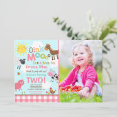 ファーム誕生日招待状オールドマクドナルドファームパーティー 招待状 (スタンド正面)