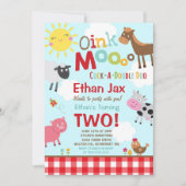 ファーム誕生日招待状オールドマクドナルドファームパーティー 招待状 (正面)