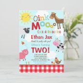 ファーム誕生日招待状オールドマクドナルドファームパーティー 招待状 (スタンド正面)