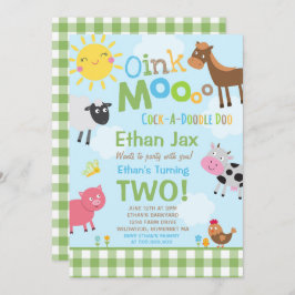 ファーム誕生日招待状オールドマクドナルドファームパーティー 招待状
