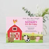 ファーム誕生日招待状カントリー納屋周囲の庭パーティー 招待状 (スタンド正面)