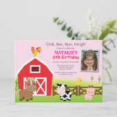 ファーム誕生日招待状カントリー納屋周囲の庭パーティー 招待状 (スタンド正面)
