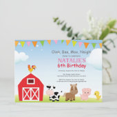 ファーム誕生日招待状カントリー納屋周囲の庭パーティー 招待状 (スタンド正面)