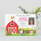 ファーム誕生日招待状カントリー納屋周囲の庭パーティー 招待状 (スタンド正面)
