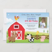 ファーム誕生日招待状カントリー納屋周囲の庭パーティー 招待状 (正面)