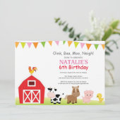 ファーム誕生日招待状カントリー納屋周囲の庭パーティー 招待状 (スタンド正面)