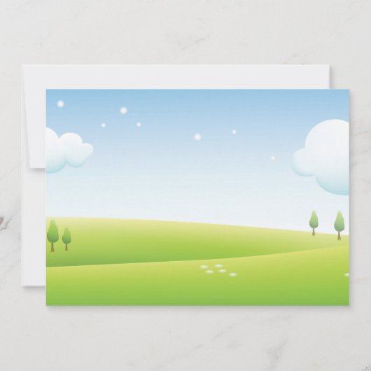 ファーム誕生日招待状カントリー納屋周囲の庭パーティー 招待状 (裏面)