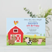 ファーム誕生日招待状カントリー納屋周囲の庭パーティー 招待状 (スタンド正面)